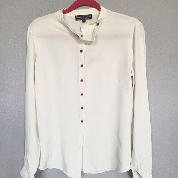 Salvatore Ferragamo button-down blouse size 44/Medium - Picture 10 of 16